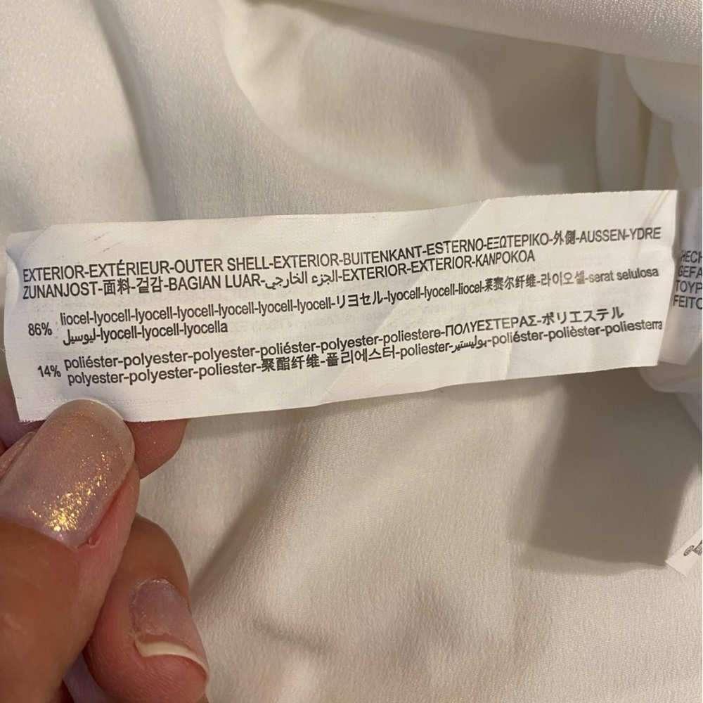 ZARA White Cross Over Mini Dress with Bow Detail on Waist - Picture 6 of 7